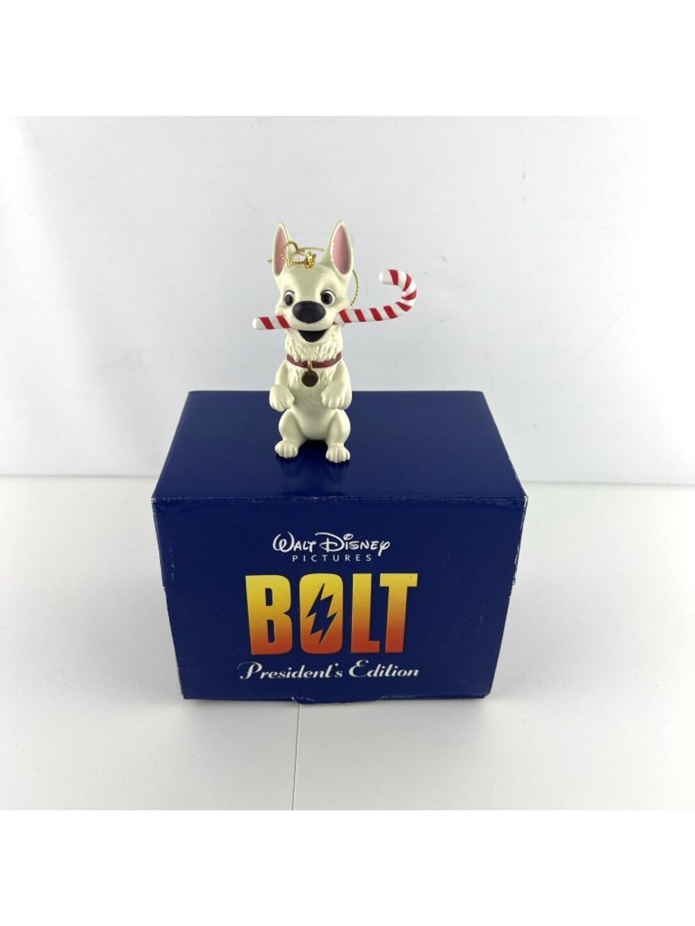Disney Presidents Edition Bolt With Candy Cane Christmas Ornament w/Original Box
